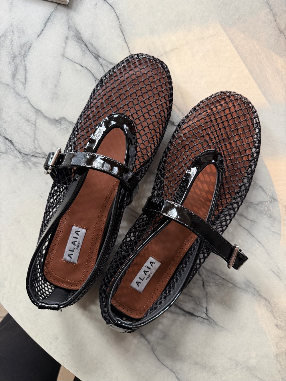 Inspired Black Mesh Mary Jane Flats, SZ 41/11